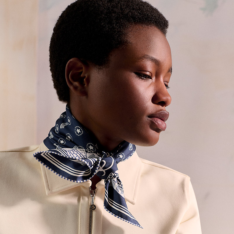 Les Canyons Etoiles bandana 55 - Blue | Hermès USA